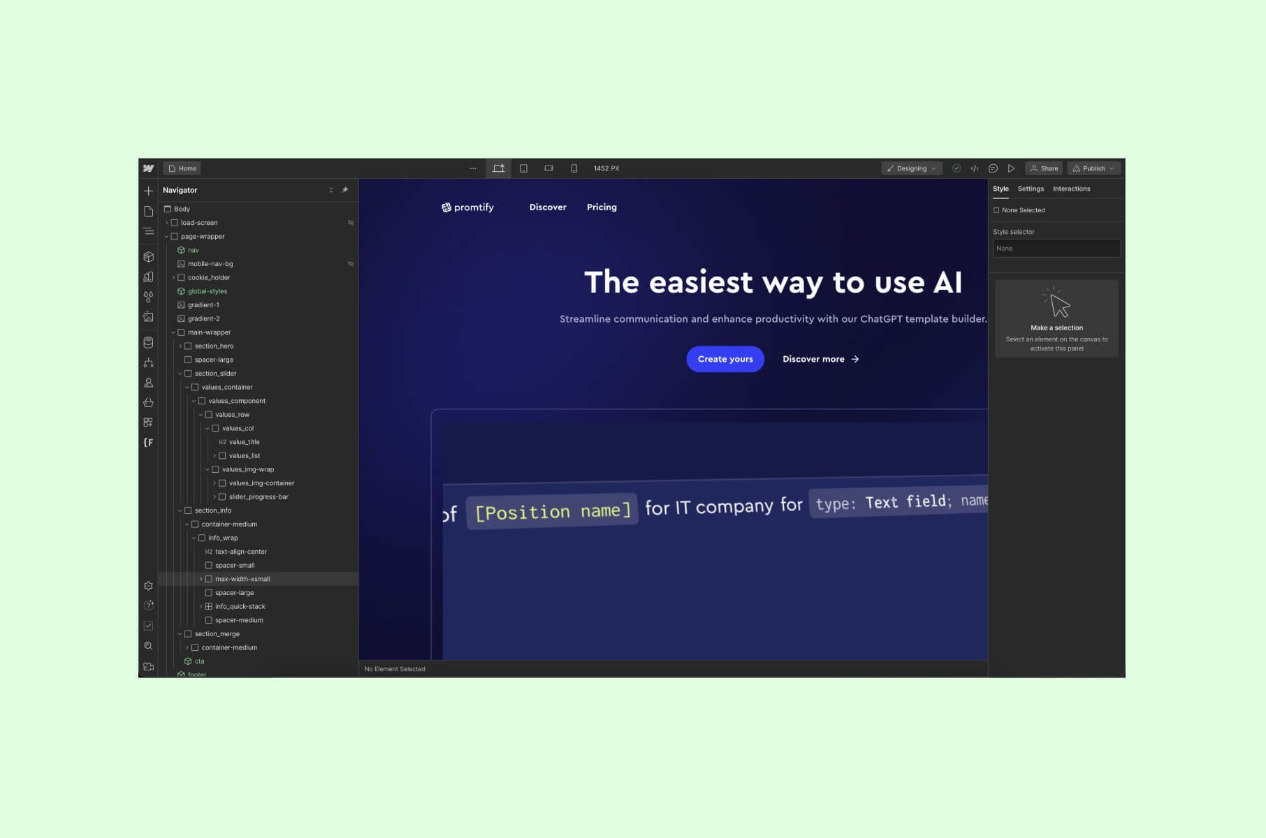 Webflow UI