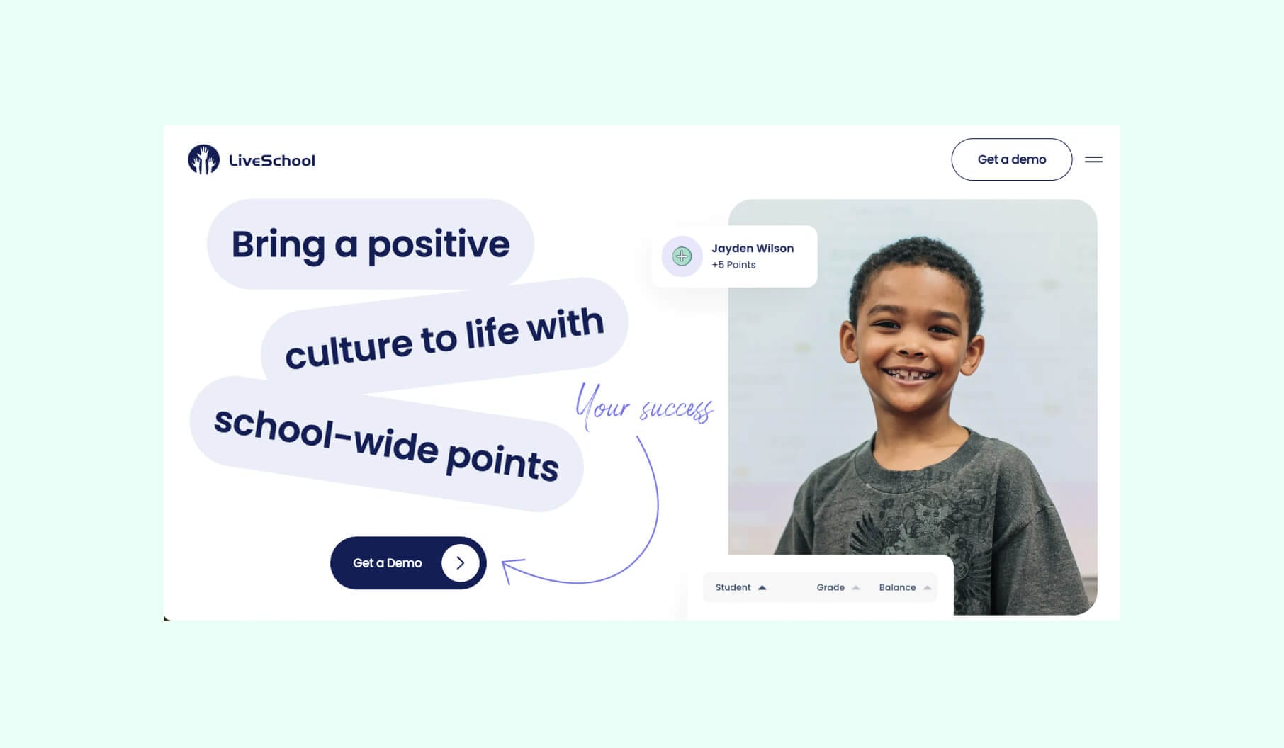 LiveSchool website design