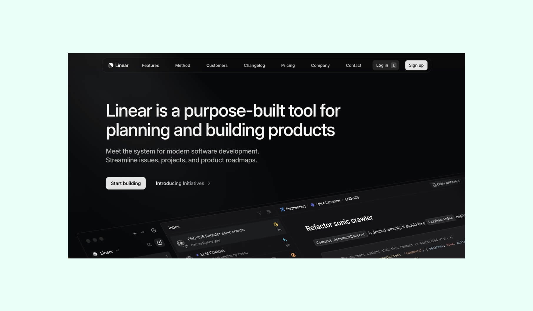Best Next.js websites: Linear