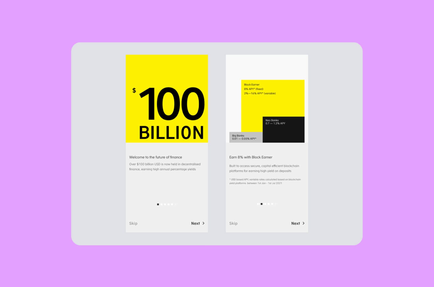 Block Earner Web3 design. Trendy yet unique