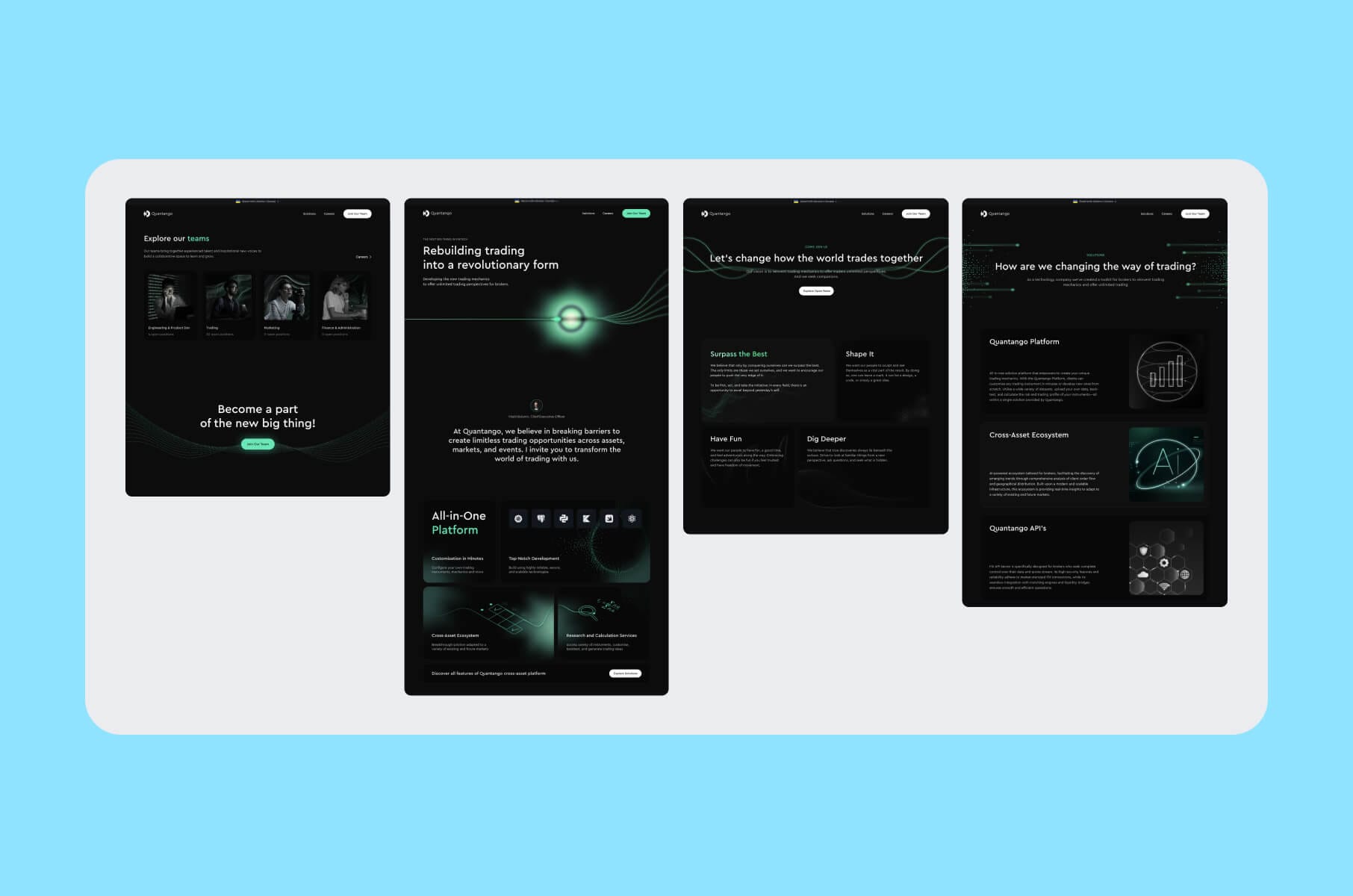 Web3 website design example - Quantango