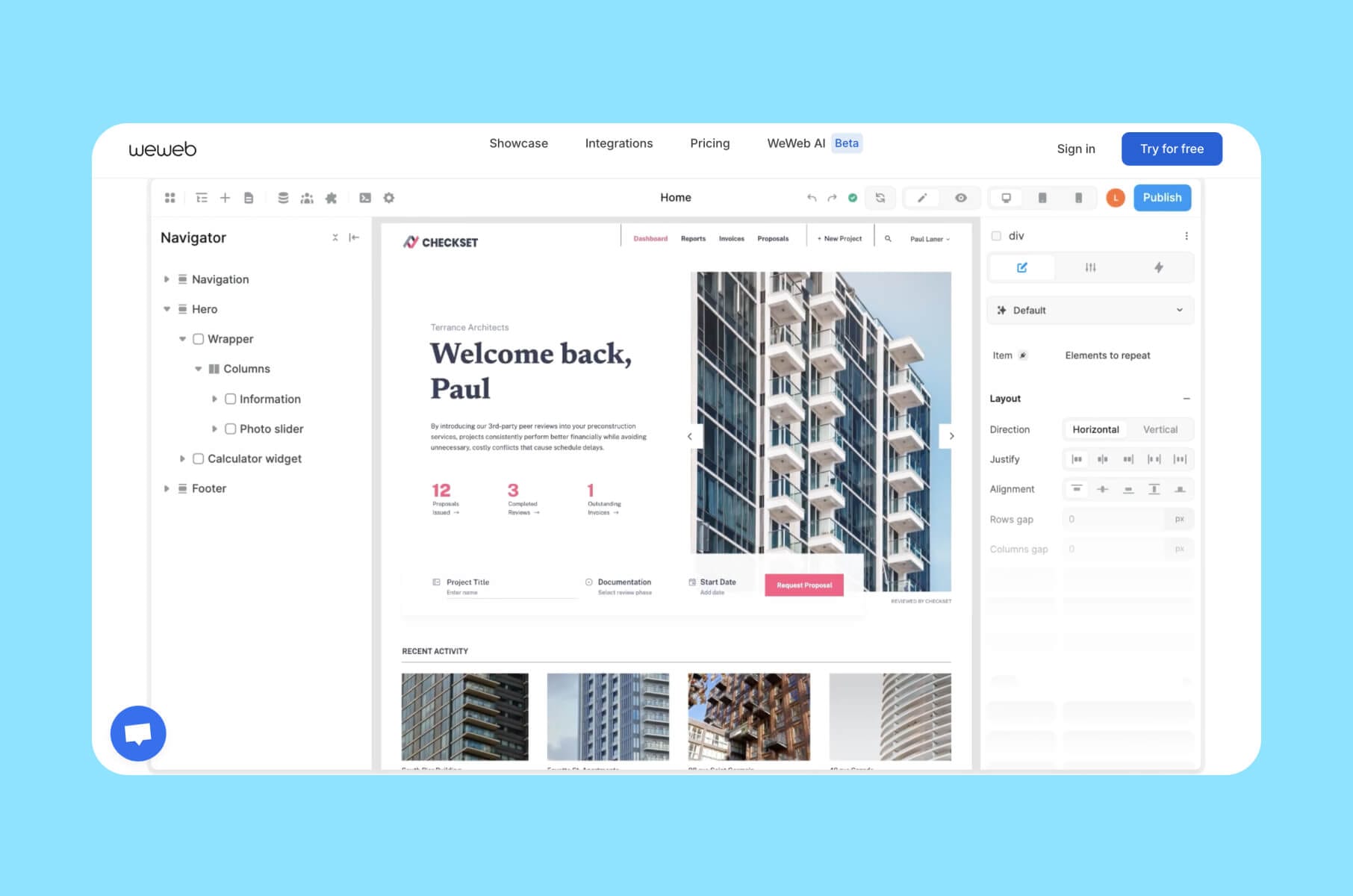 WeWeb no code website builder