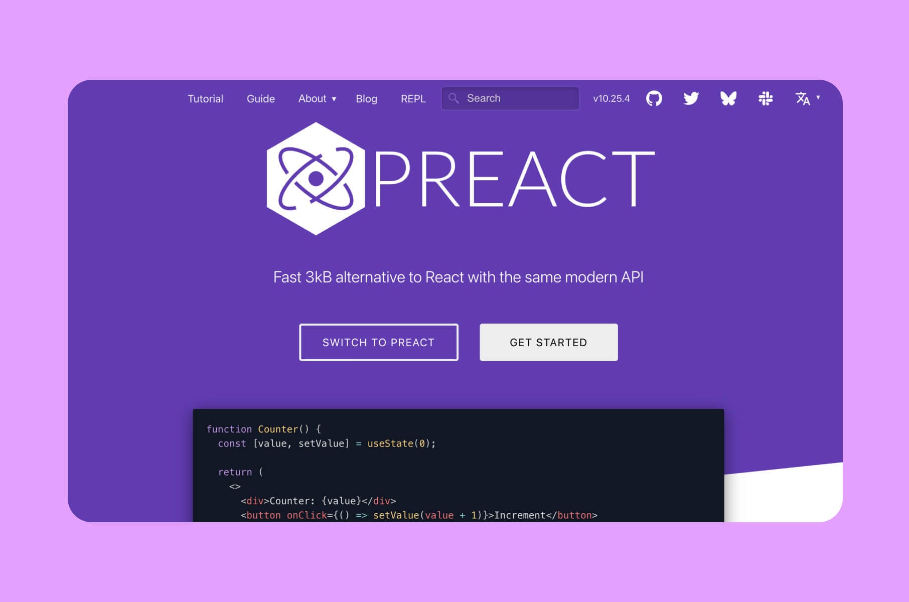 Preact frontend framework