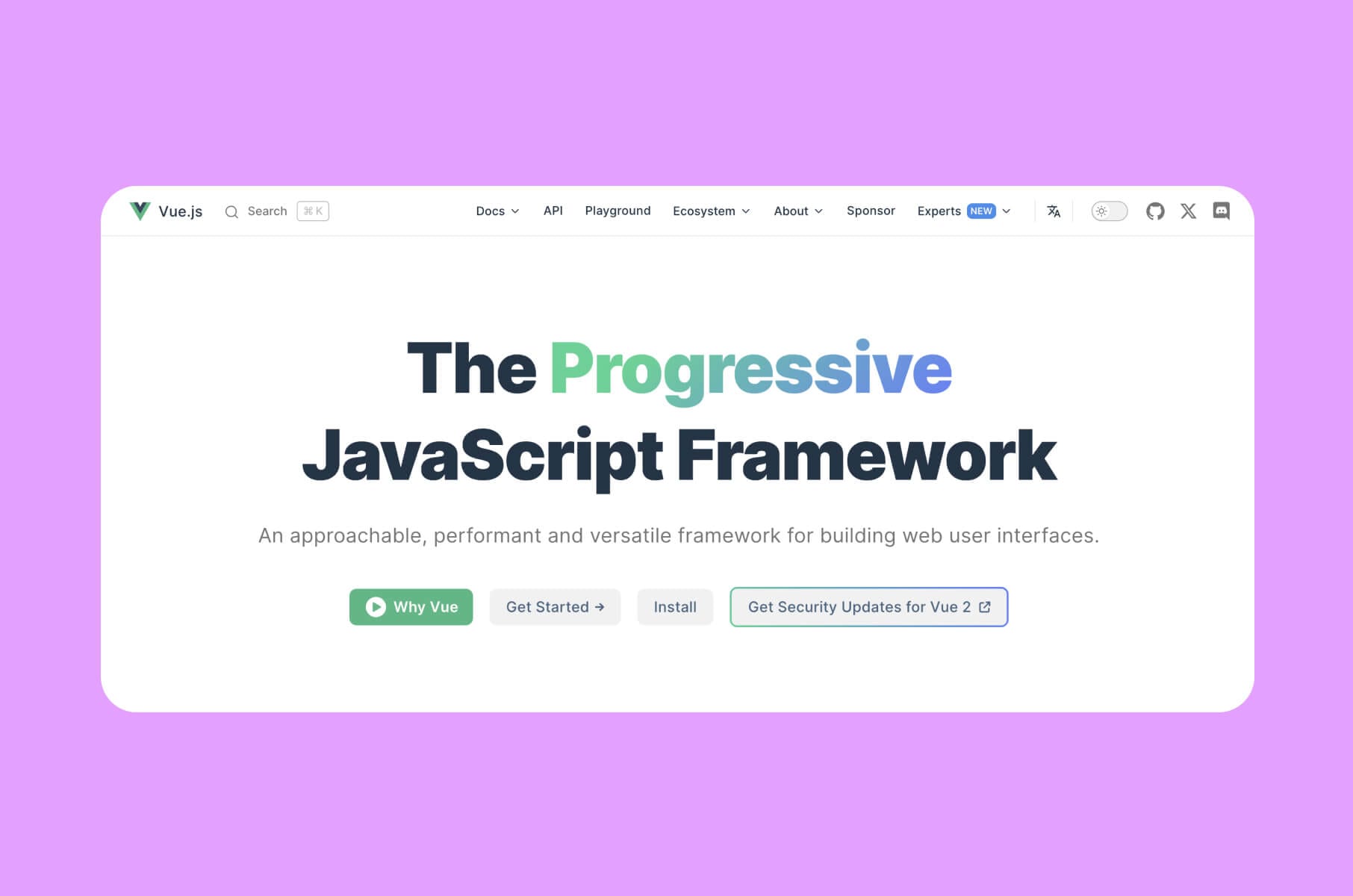 Vue.js frontend framework