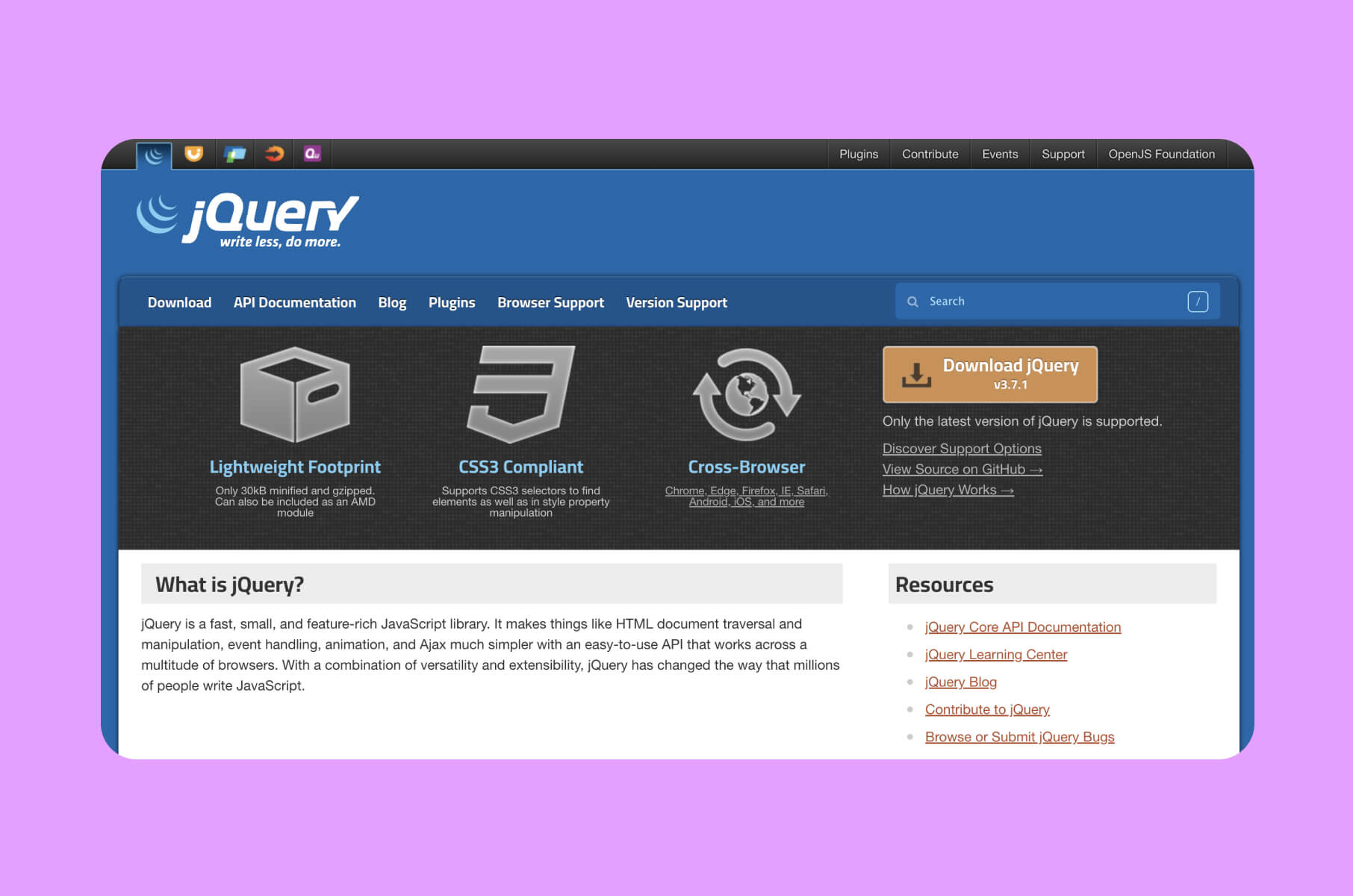 JQuery frontend framework