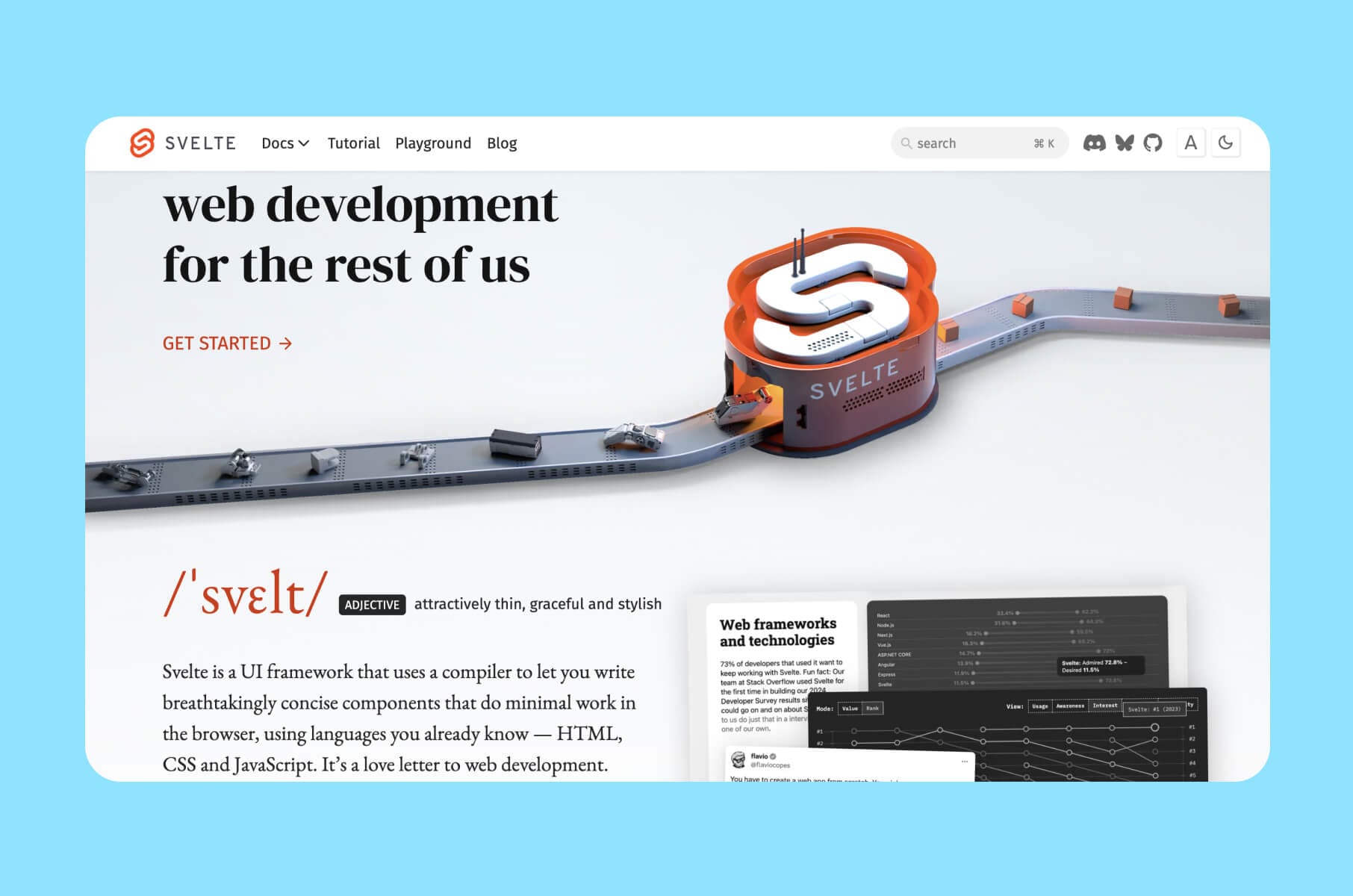 Svelte front-end framework in 2025