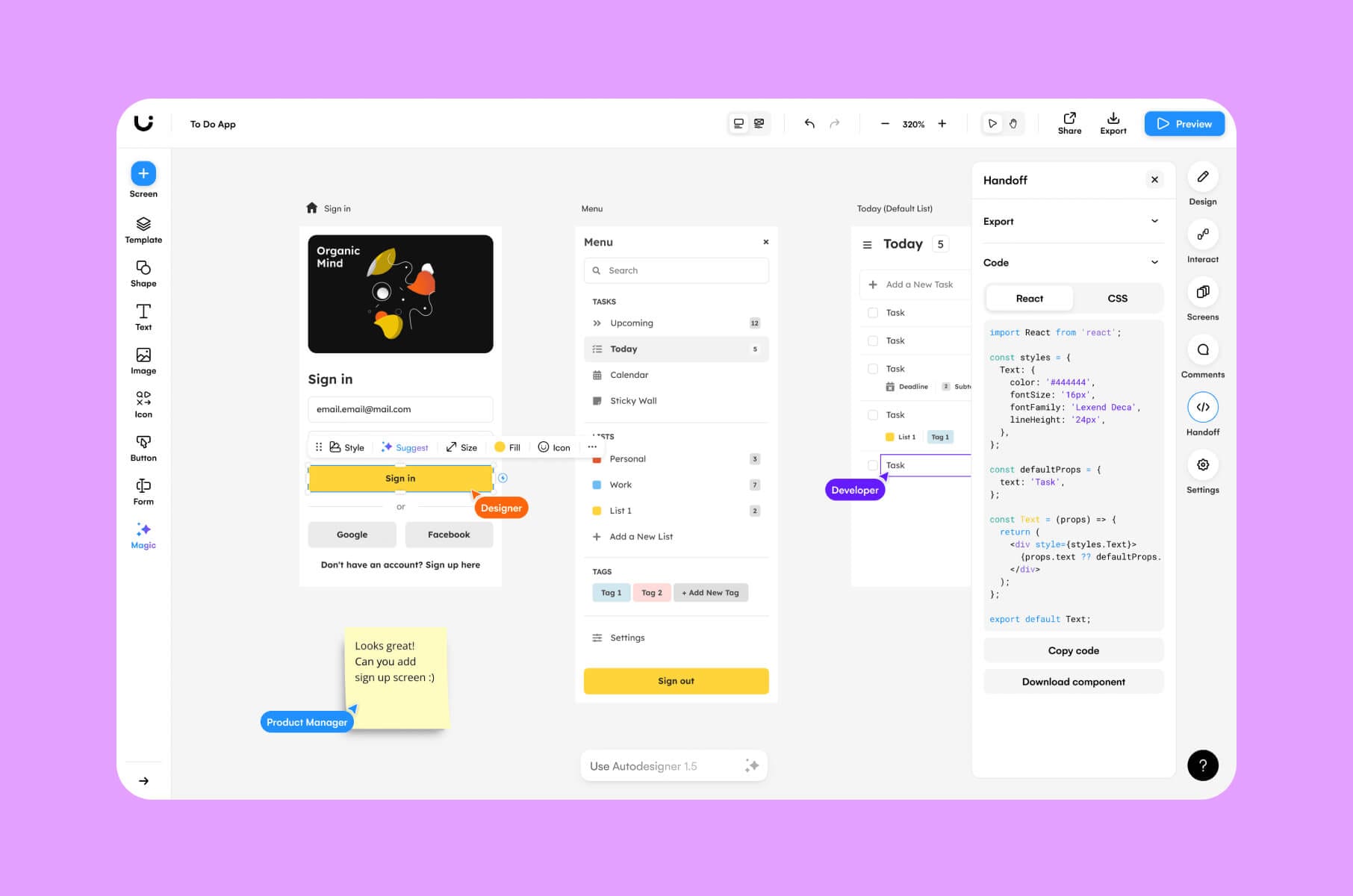 Uizard. AI-powered UI design suite