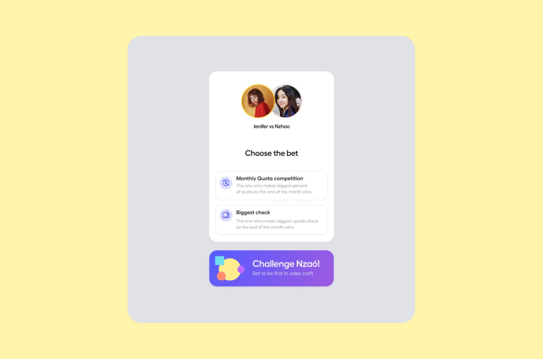 Gamification in fintech. Spiff app with challenges and competitions