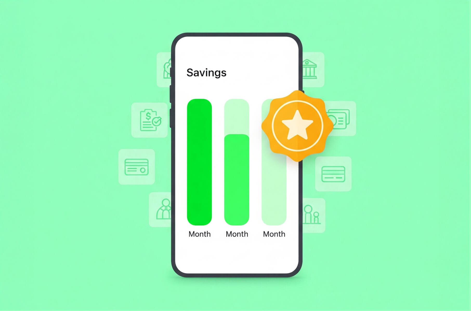 Savings badge in banking app UI design
