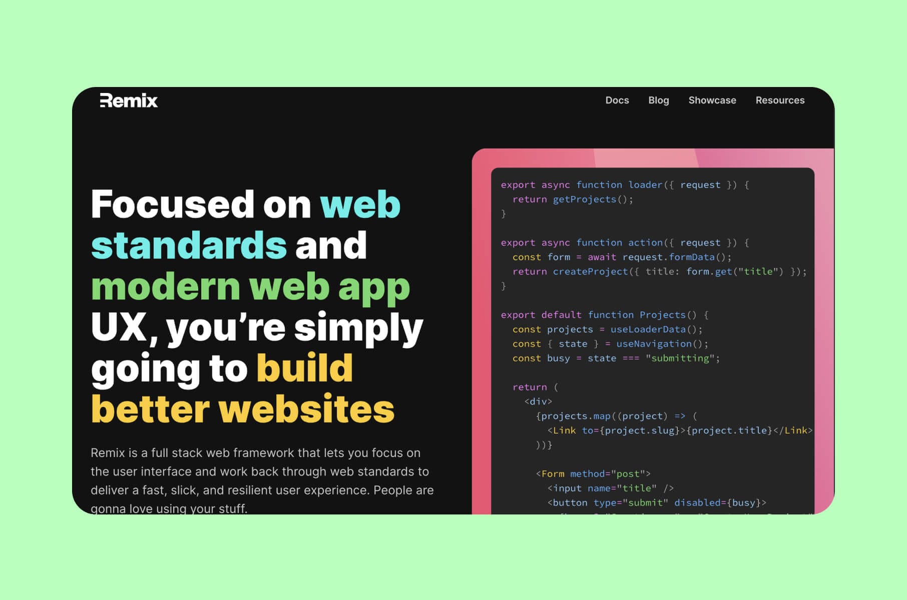 Remix framework