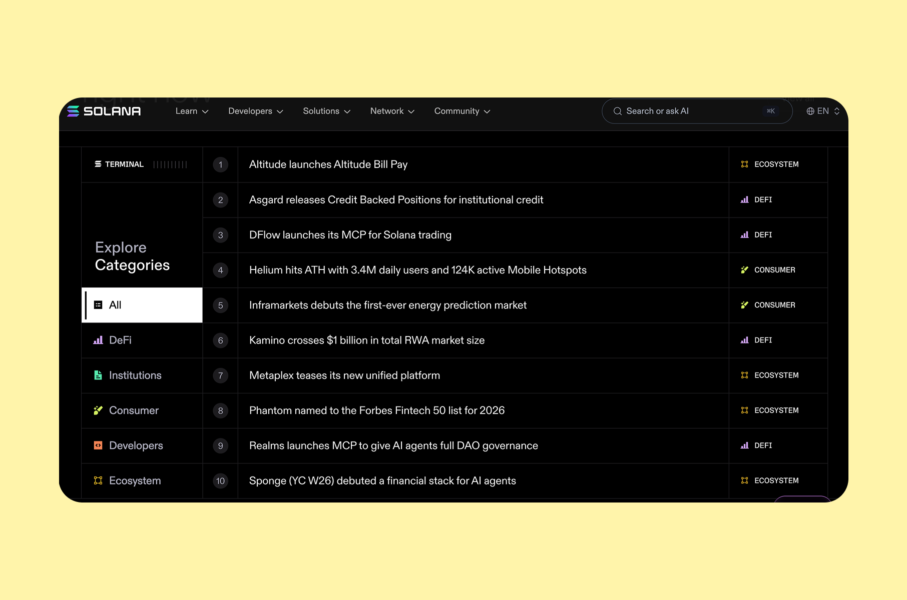 Best Web3 websites: Solana and their interactive elements  