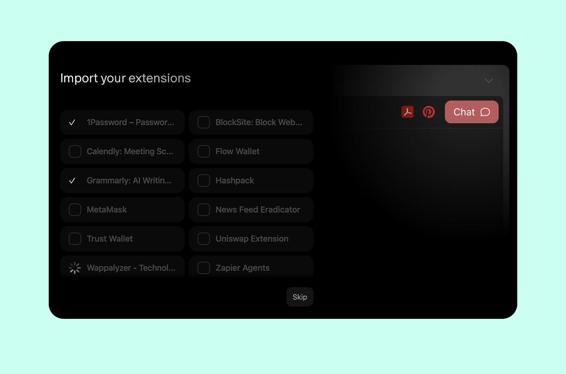Dia Browser: onboarding experience