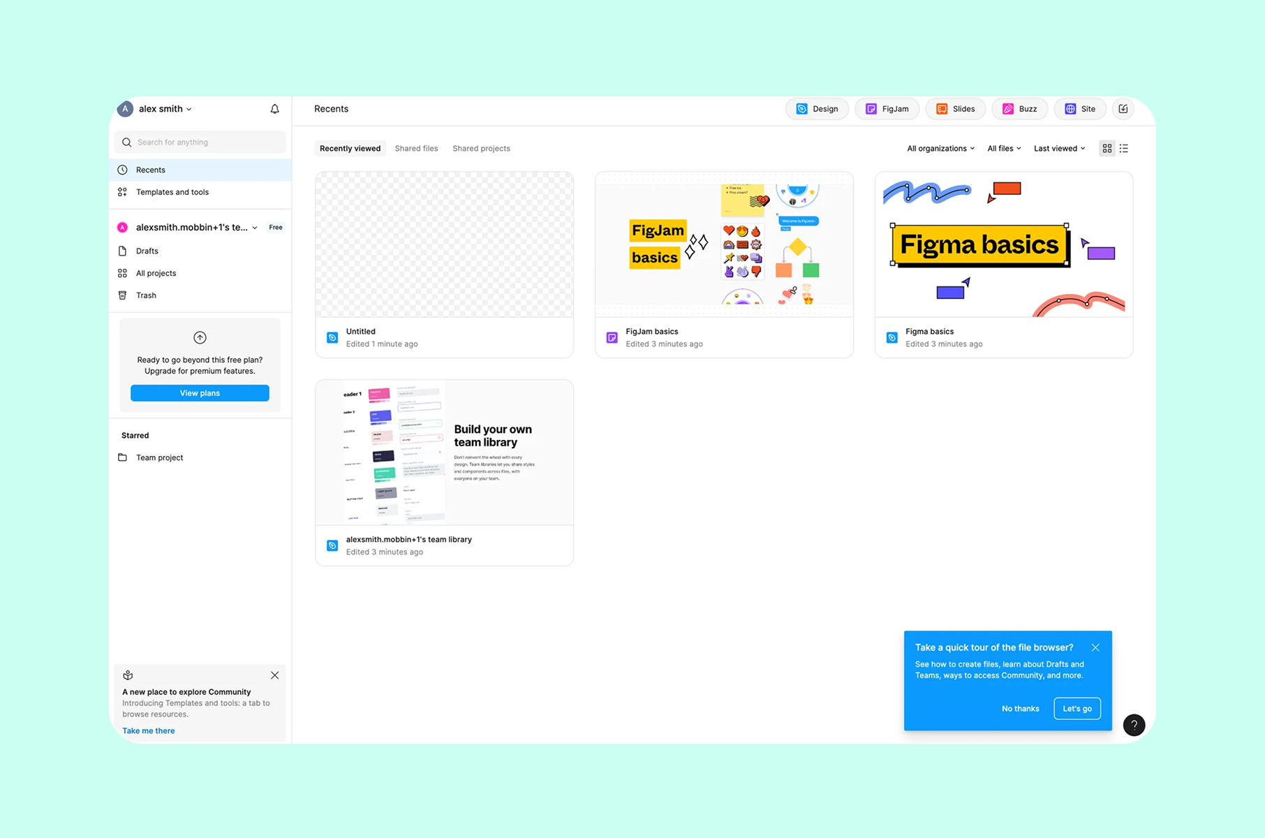 Figma: onboarding experience