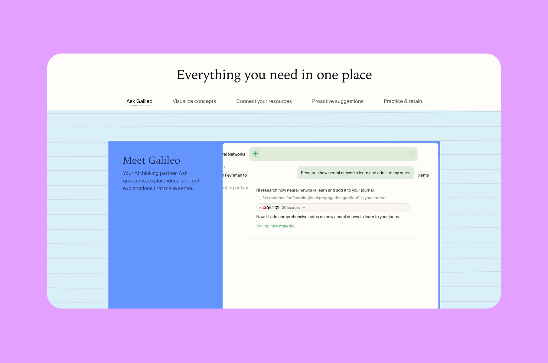 SaaS landing page example: Opennote
