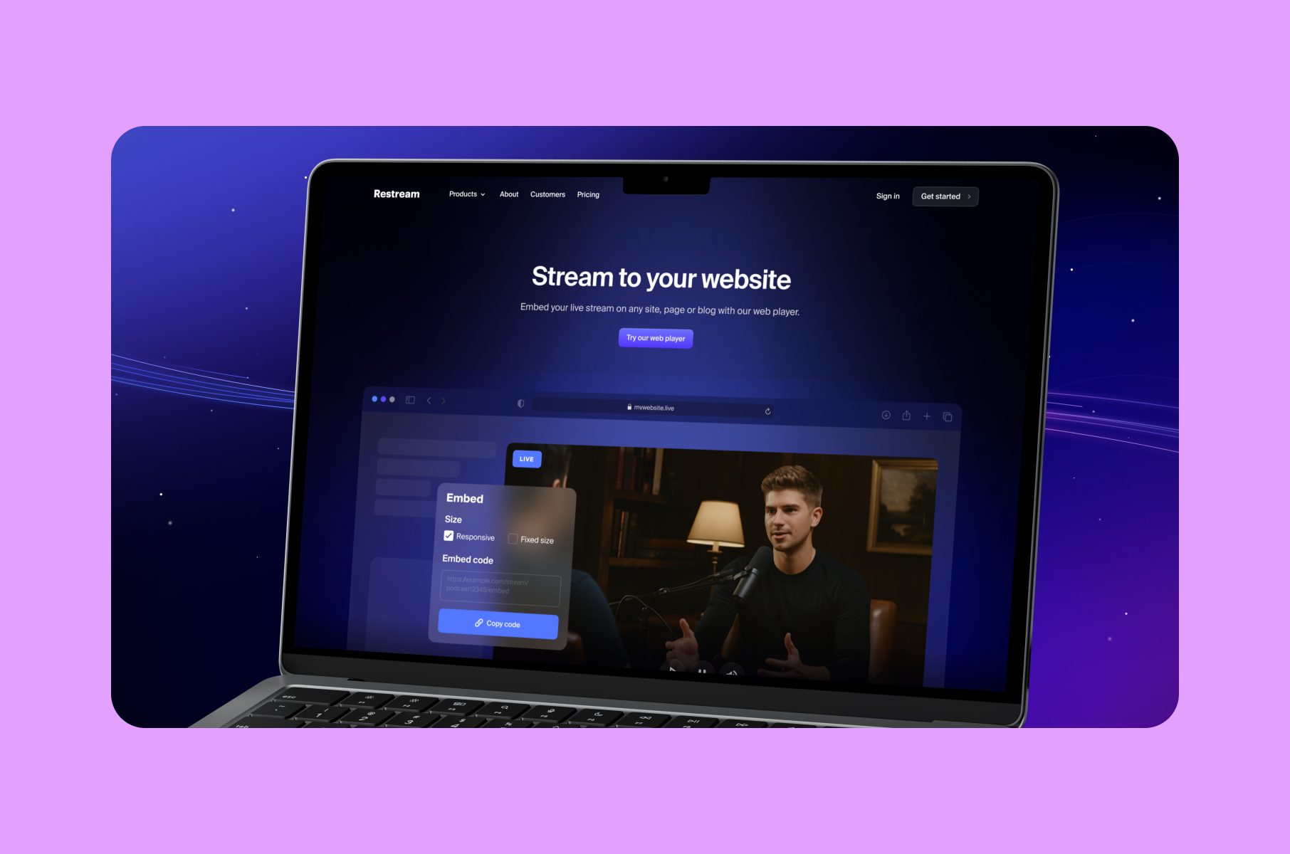 Restream website copy example