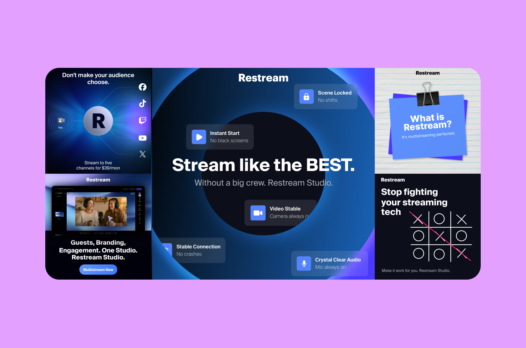 Example of Restream website copy