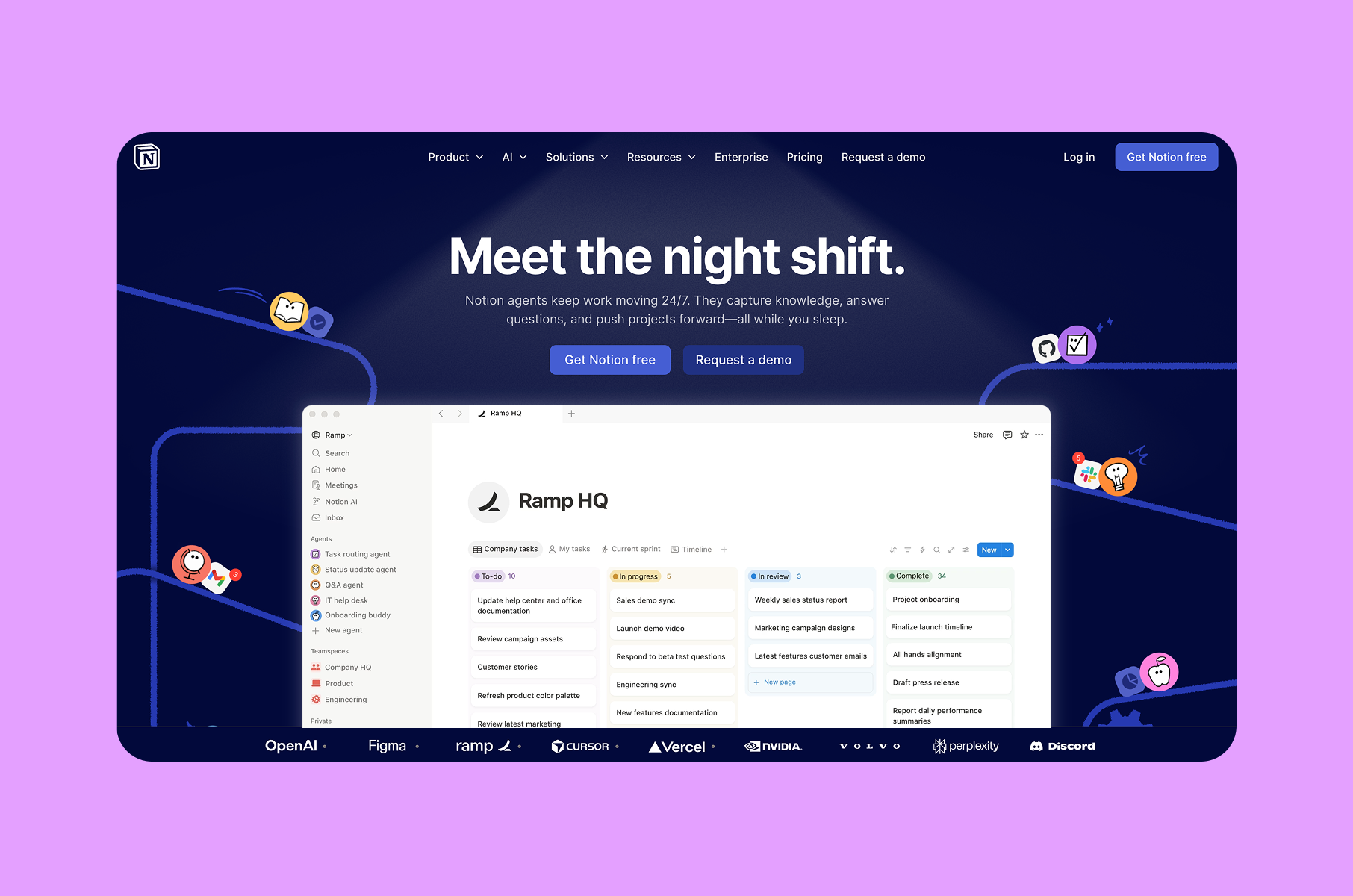 SaaS landing page example: Notion