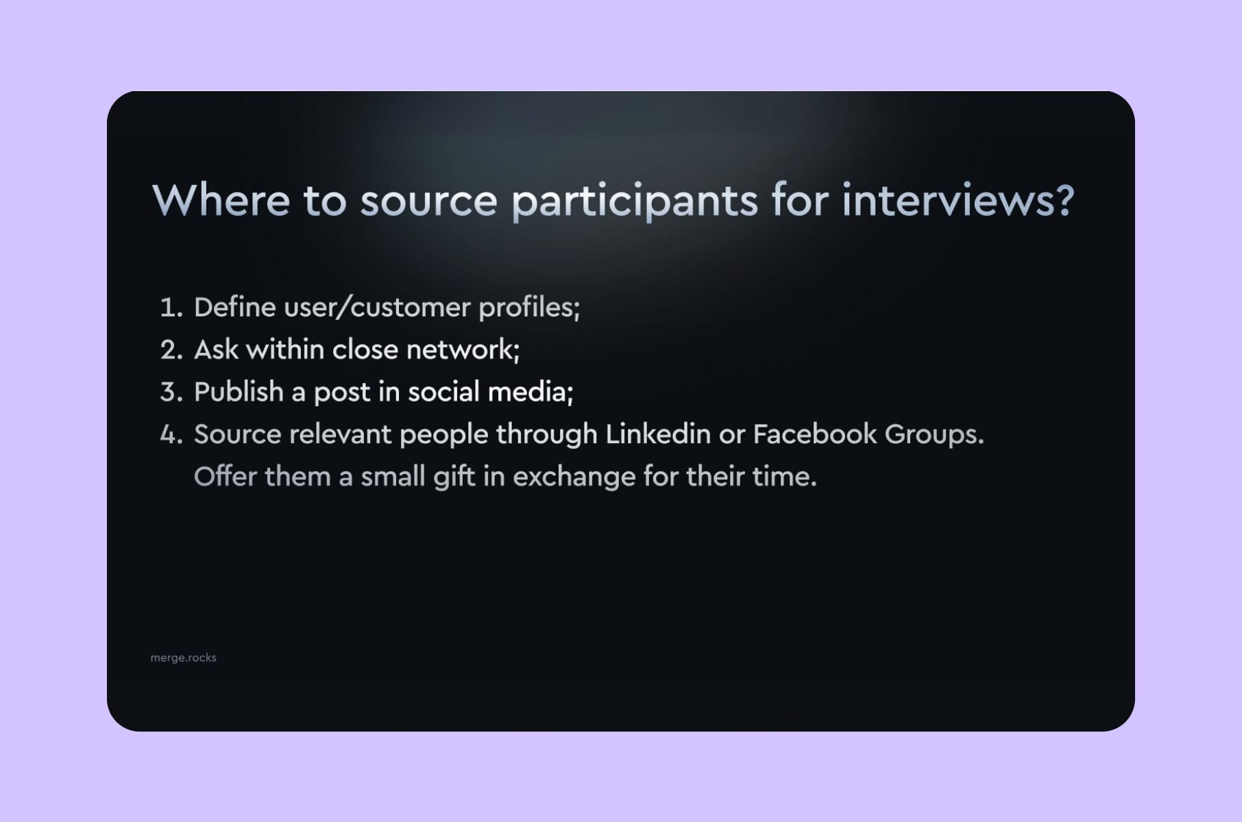 Audience and recruiting