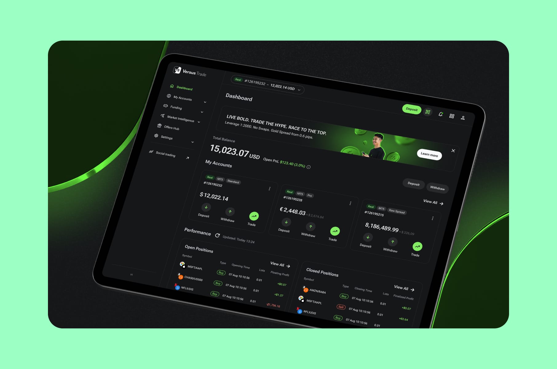 Versus Trade product redesign