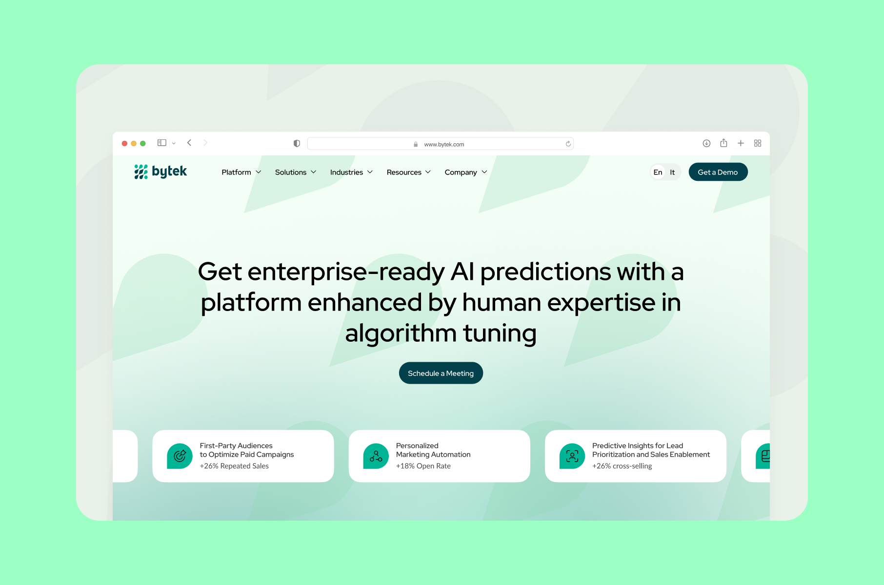 Bytek SaaS web design