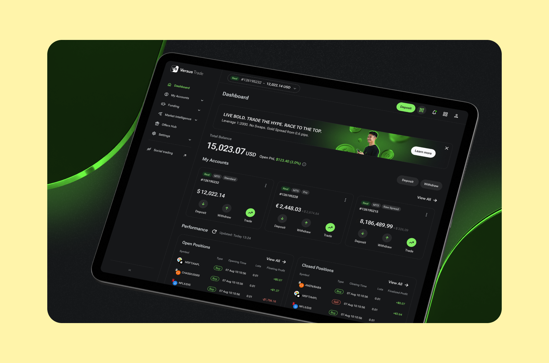 Versus Trade UI/UX design