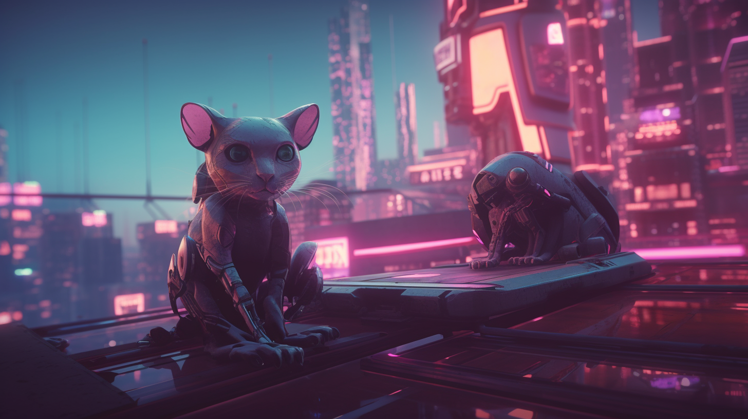 A robotic cat and mouse