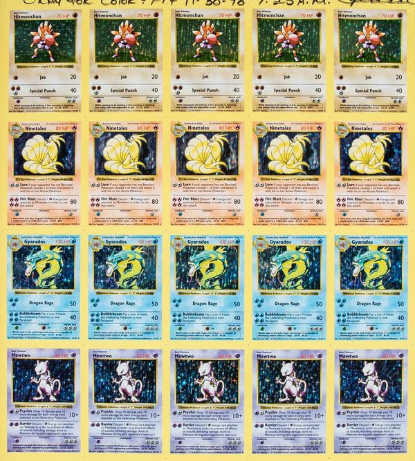 This Uncut Sheet of First Edition Pokemon Is For Sale