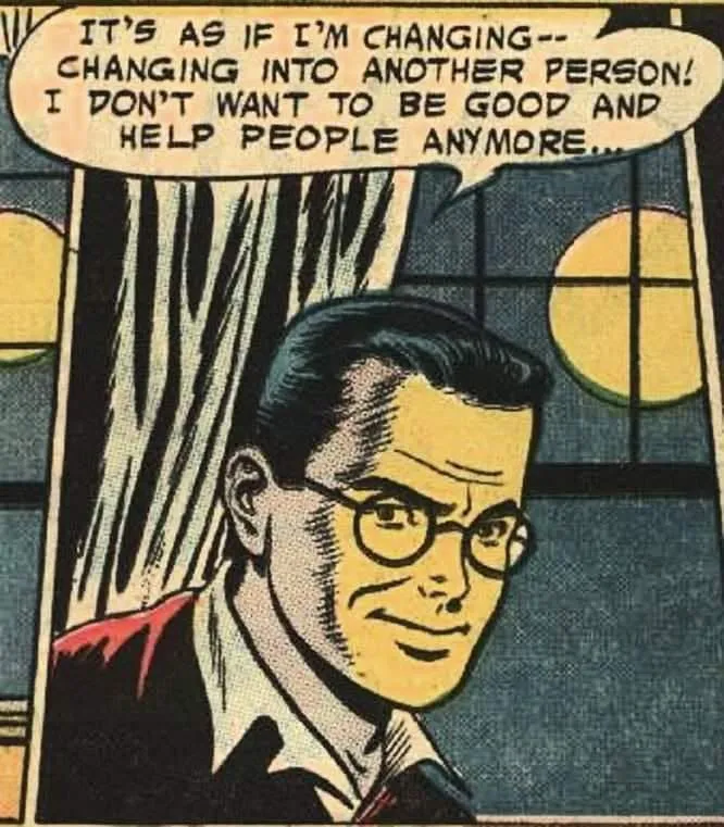 Cartoon of concerned male adult face