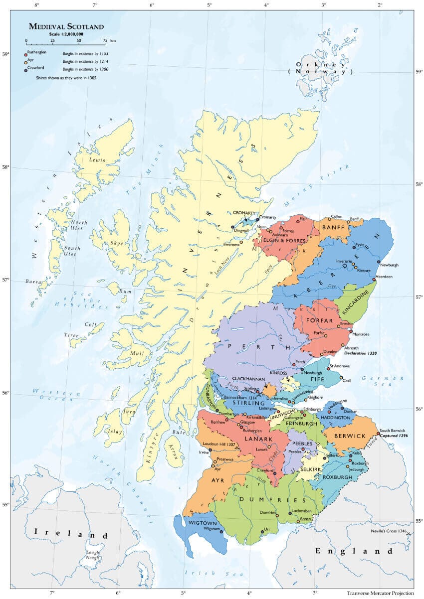 Medieval Scotland Map