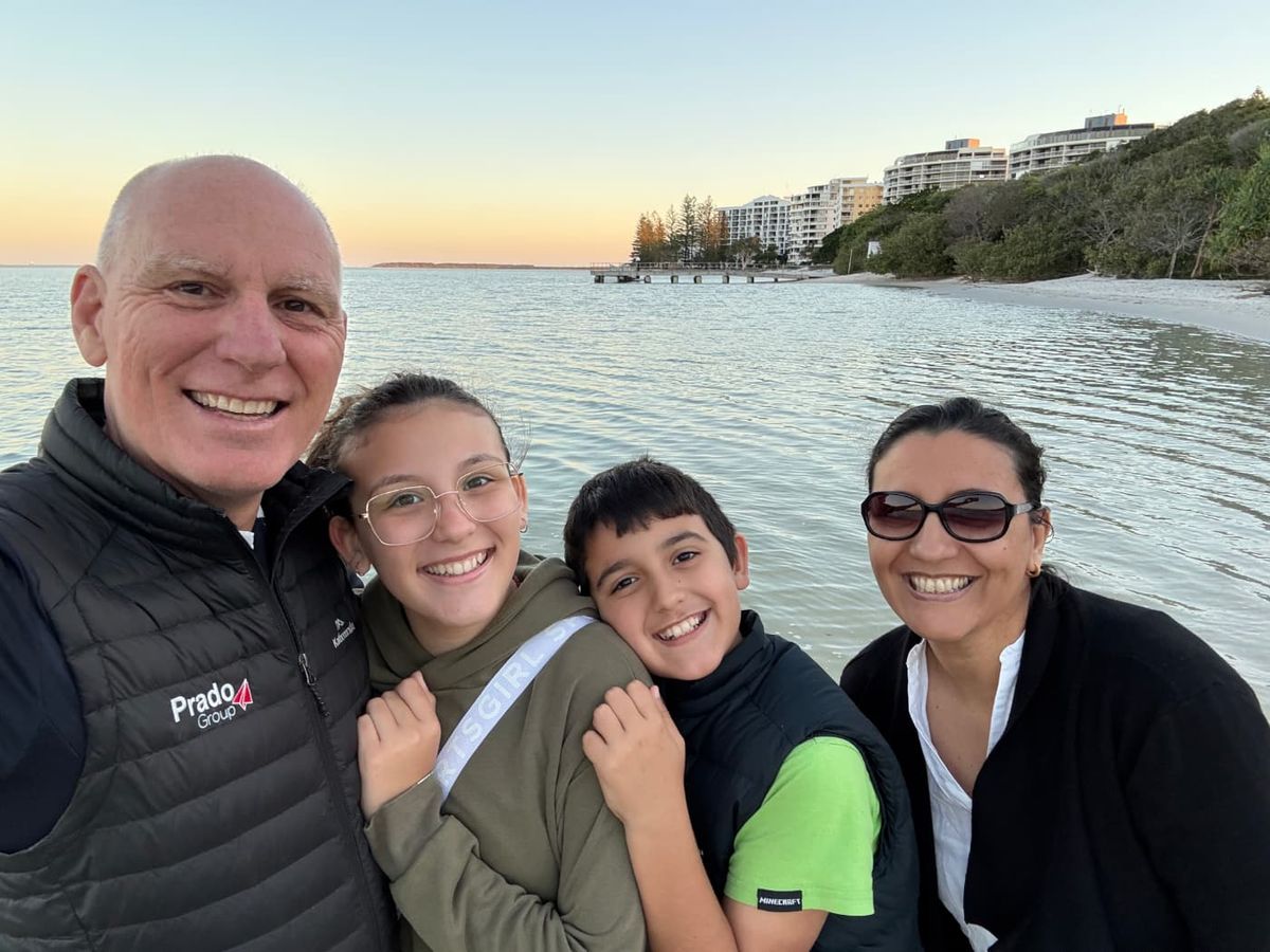 Hanging out with my family at the beach