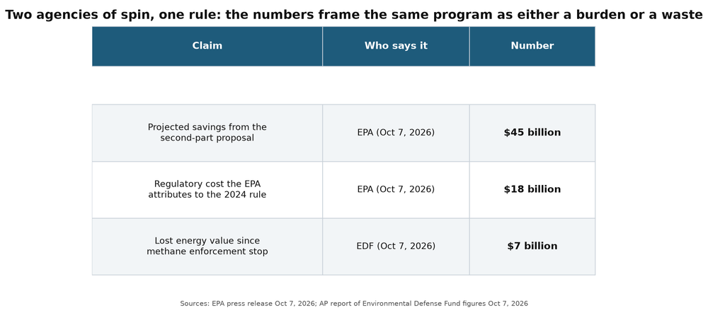 Comparison of EPA savings claims and EDF lost-value figures