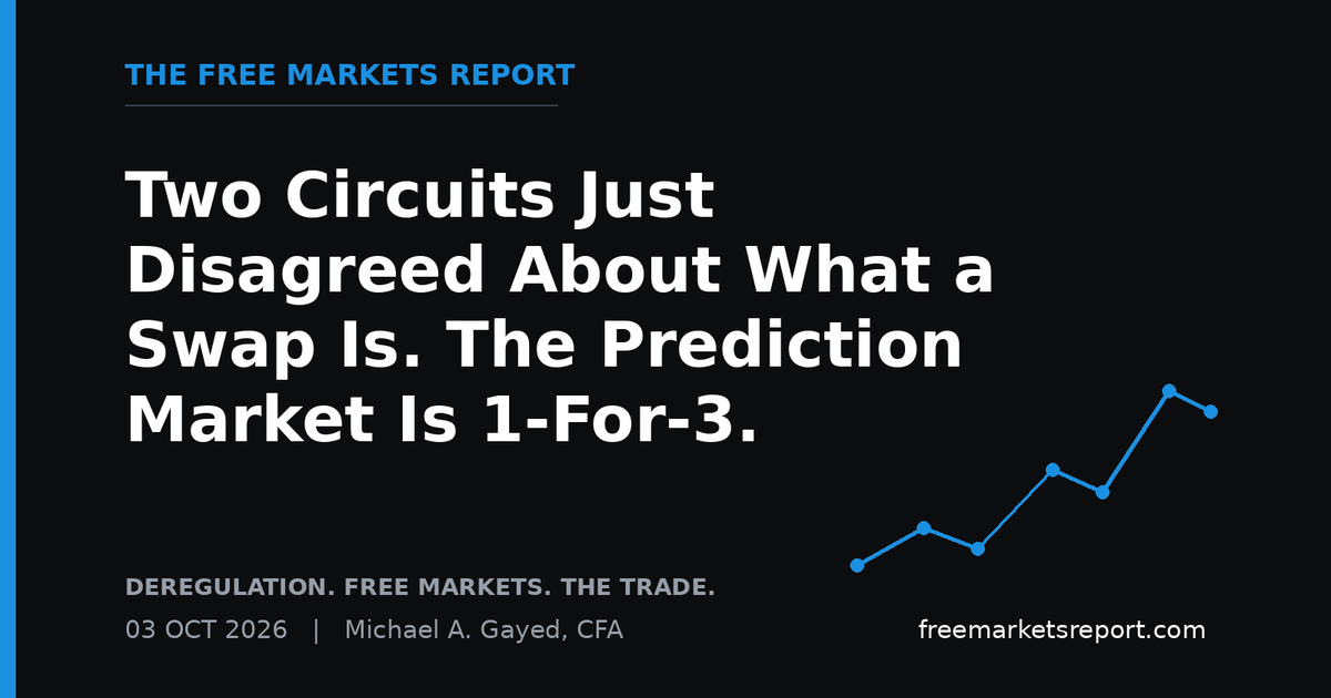 Two Circuits Just Disagreed About What a Swap Is. The Prediction Market Is 1-For-3. | The Free Markets Report