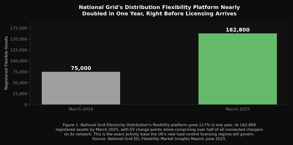 National Grid flexibility platform registered assets growth 2024 to 2025