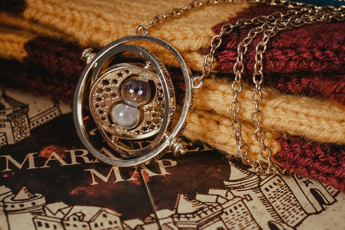 marauders map and time turner from harry potter