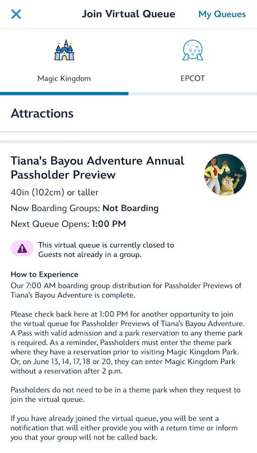 tiana's bayou adventure virtual queue