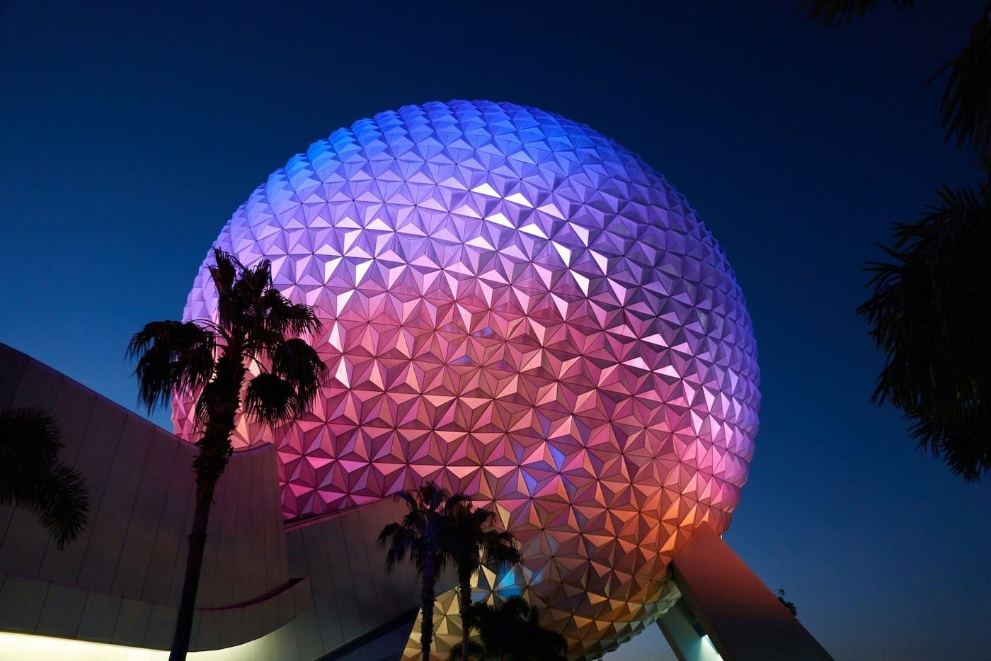 spaceship earth at night