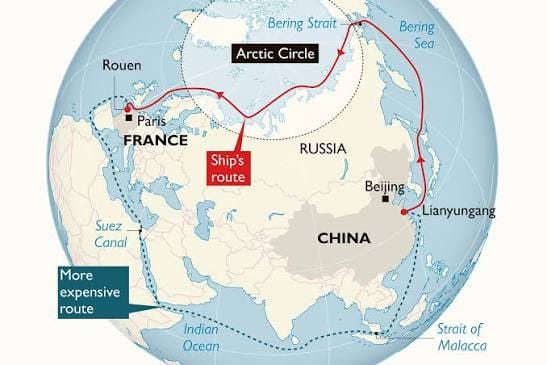 Illustrative Arctic shipping route map. Source: Indo-Pacific Defense FORUM.