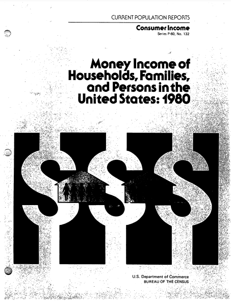 Cover of a report on US household incomes from 1980.
