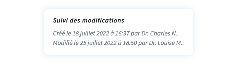 Odaiji - Suivi des modifications des données médicales d'un(e) patient(e)