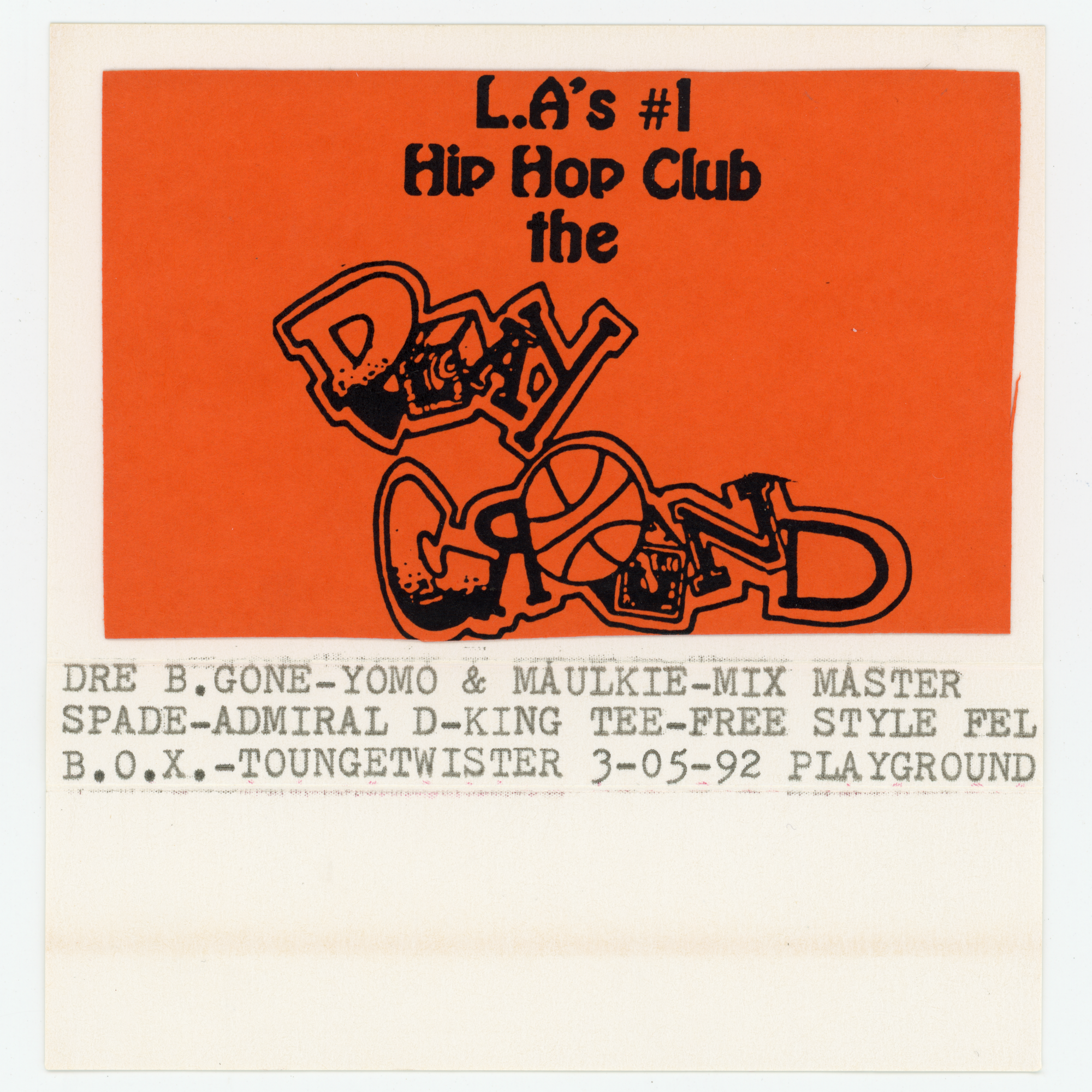 live at the playground 3/5/92