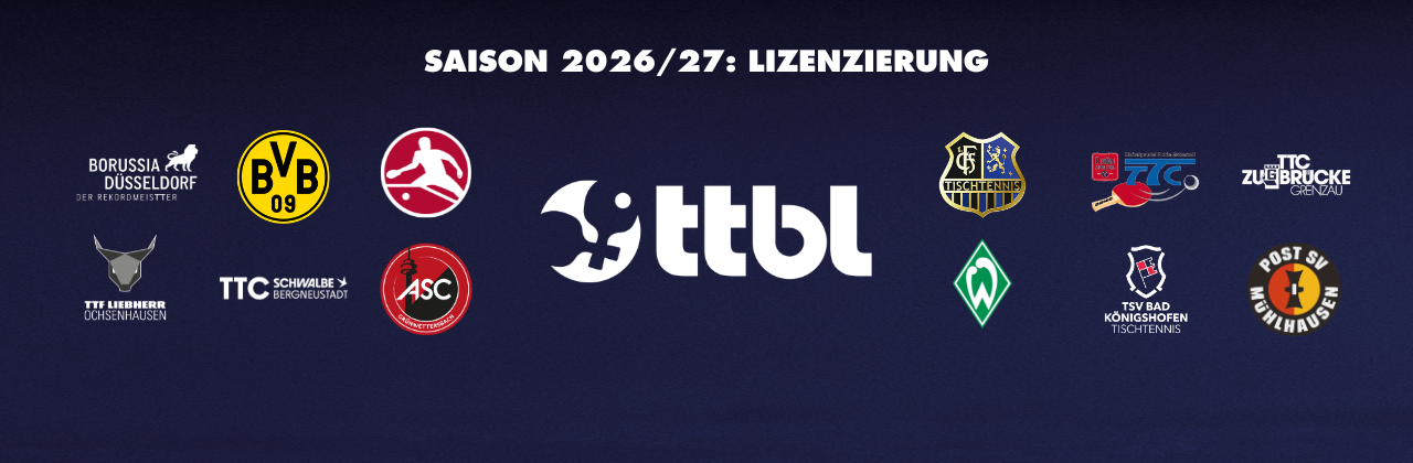 TTBL-Lizenzierung: Zwölf Vereine erhalten Lizenz für die Saison 2026/27