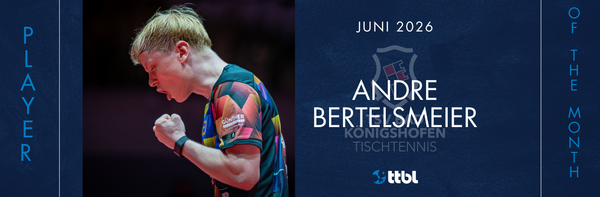 Der „TTBL-Spieler des Monats Juni“: Andre Bertelsmeier (TSV Bad Königshofen)