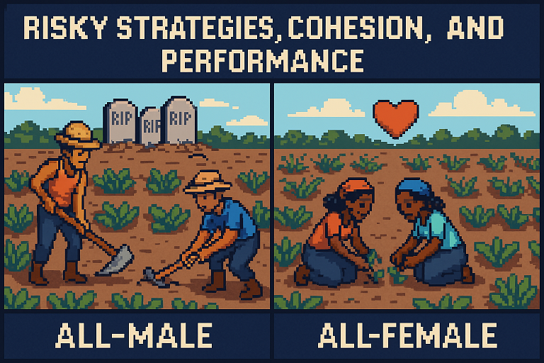 Men Take Risks, Women Win Games? A Study of Team Behavior