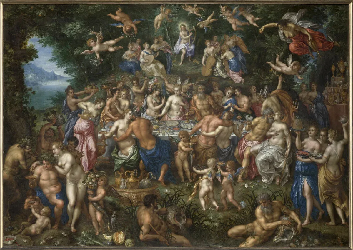 Les Noces de Thétis et de Pélée avec Apollon et le concert des Muses ou Le Festin des dieux. 1600-1625. Hendrick de Clerck.