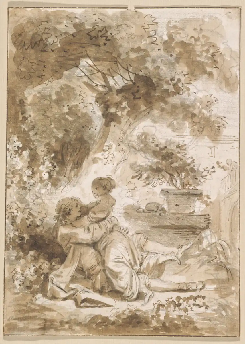 Jean-Honoré Fragonard (Grasse, 1732 – Paris, 1806) La Servante justifiée, illustration pour les Contes et nouvelles en vers de Jean de La Fontaine