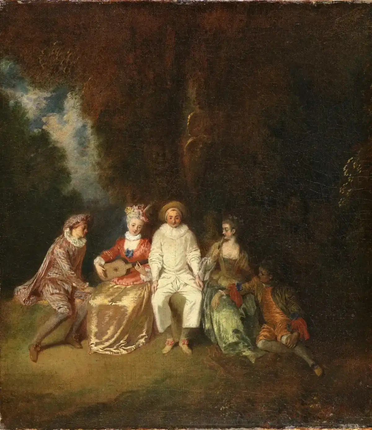Antoine Watteau. Pierrot content, vers 1712-1713. Huile sur toile, 35 × 31 cm Madrid, Museo Nacional Thyssen-Bornemisza, inv. 432 (1977.75)