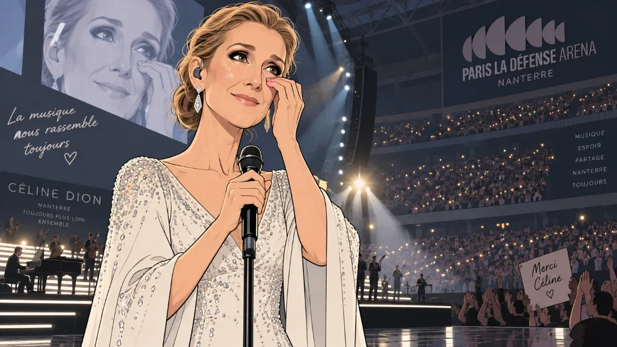 Céline Dion en concert à La Défense Arena, 2026. Illustration.