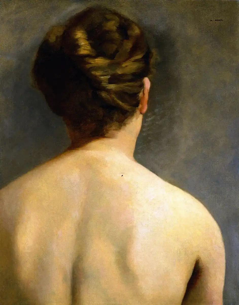 Eva Gonzalès, L’Alcôve, vers 1875–1878. Huile sur toile, 46,5 × 38,4 cm. Collection particulière. Modèle : Jeanne Gonzalès.