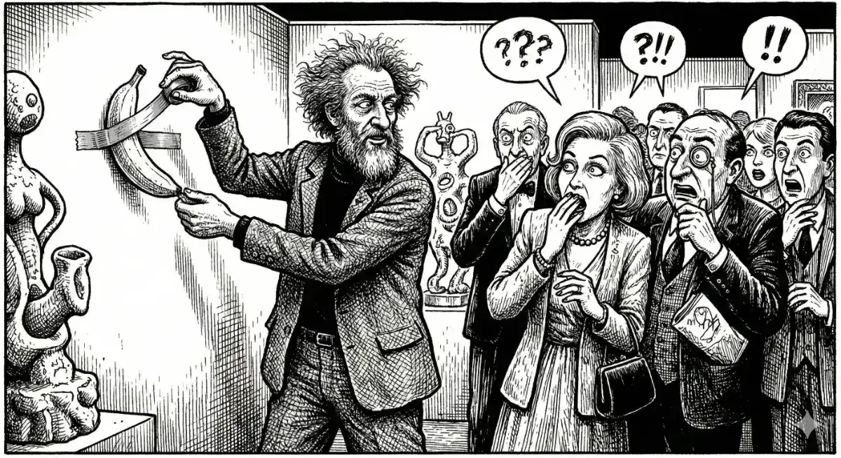 Maurizio Catellan, la banane comédienne et un dimanche sans fin!