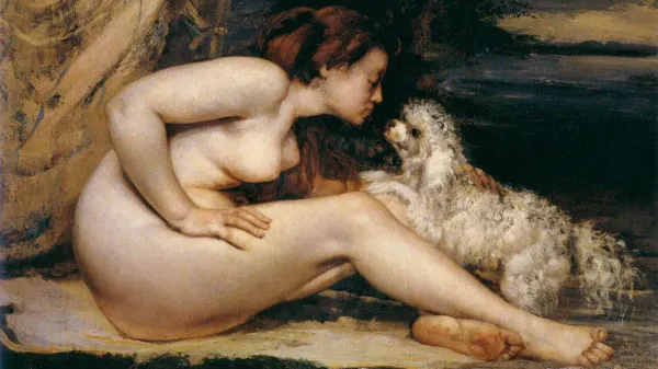 Courbet. Femme au chien